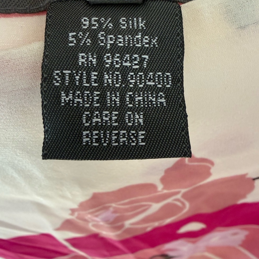 Bisou Bisou Pink and Cream Floral A-Line Skirt - Picture 3 of 5